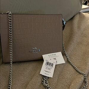 Coach Brown Crossbody Bag with Chain Strap
